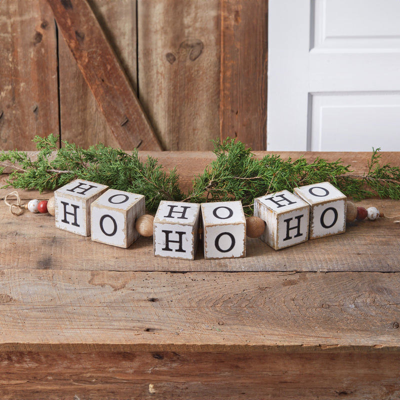 Ho Ho Ho String of Wood Blocks