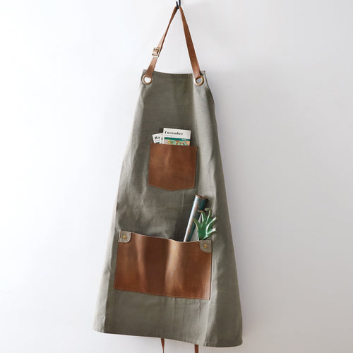 Striped Canvas Utility Apron