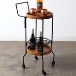 Wood & Iron Mini Bar Cart