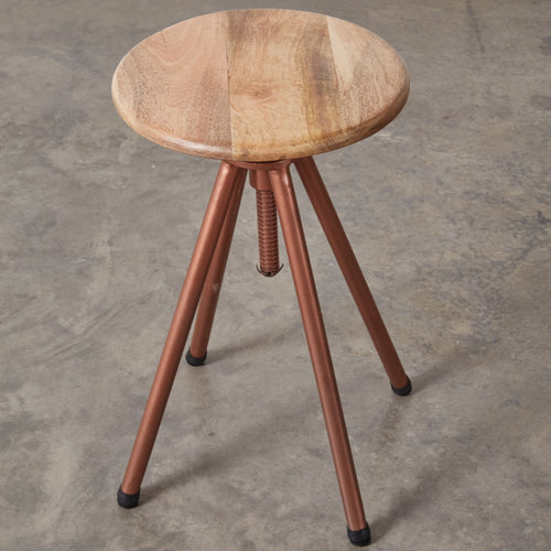 Copper & Wood Stool