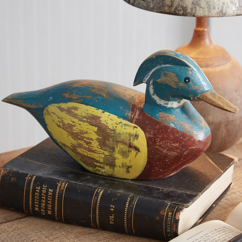 Handcrafted Wooden Duck Scuplture