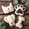 Pet Shapes Fabric Ornament Set of 4