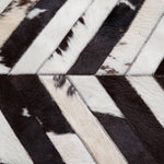 Chevron Cowhide Pouf