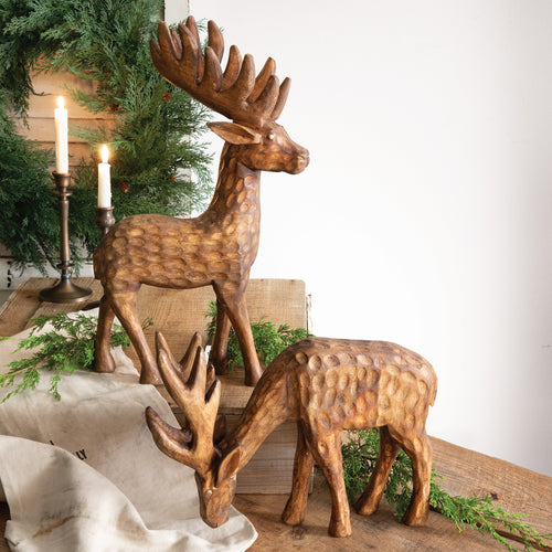 Buck Hand-Carved Sculpture