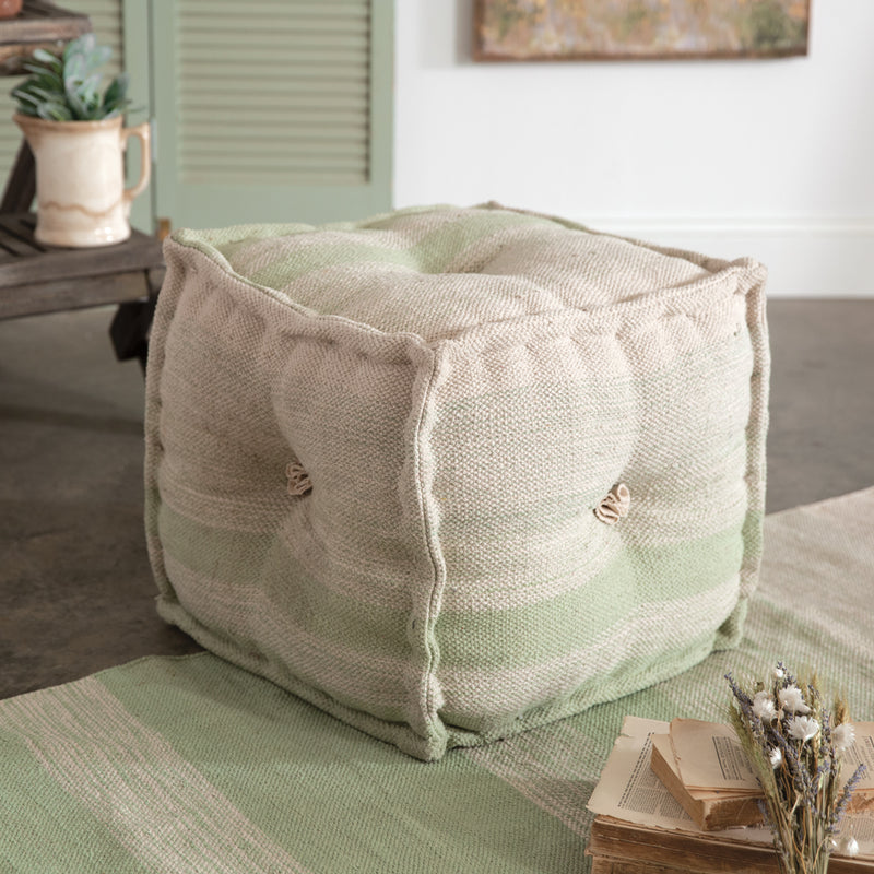 Sage Feedsack Floor Pouf
