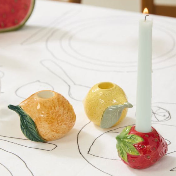 Fresh Fruit Candleholder Set of 4