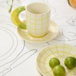 Fresh Fruit Mug with Saucer Set of 2