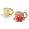 Fresh Fruit Mug with Saucer Set of 2