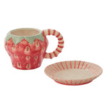 Fresh Fruit Mug with Saucer Set of 2