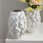 Ruffle White Vase