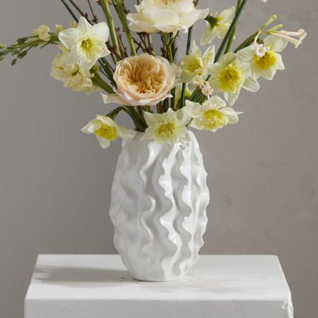 Ruffle White Vase