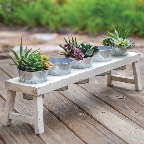 Metal Pots with Wood Holder