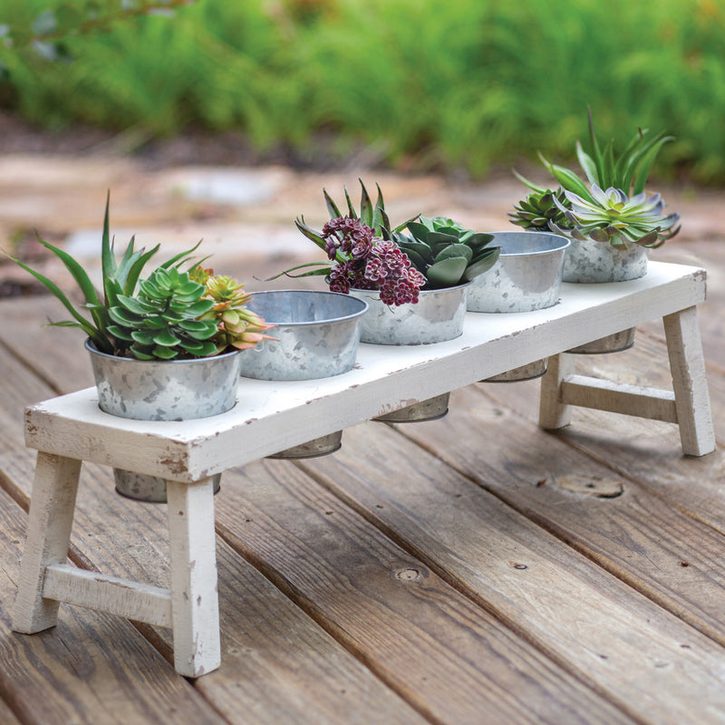 Metal Pots with Wood Holder