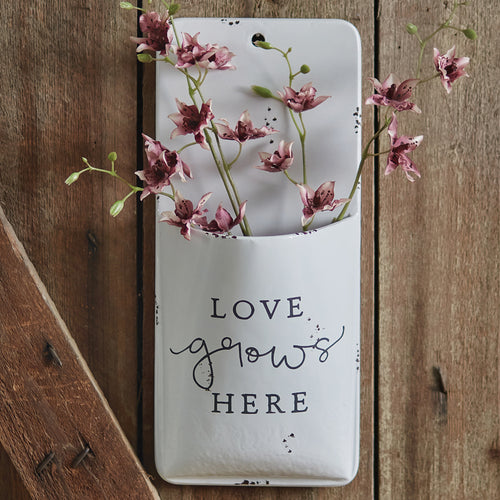 Love Grows Here Wall Pocket