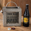 The Bar Is Always Open Galvanized Bottle Opener Bin