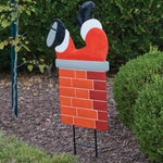 Santa In The Chimney Garden Stake