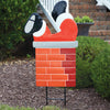 Santa In The Chimney Garden Stake