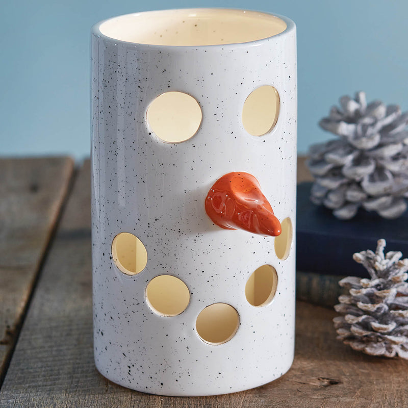 Snowman Ceramic Luminary