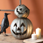 Pumpkin Galvanized Luminaries Set of 2