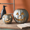 Pumpkin Galvanized Luminaries Set of 2