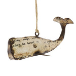 Whale Reclaimed Metal Ornament Set of 3