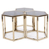 Hexagonal Gold Stainless Steel Table Set of 3