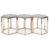 Hexagonal Gold Stainless Steel Table Set of 3