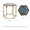 Hexagonal Gold Stainless Steel Table Set of 3