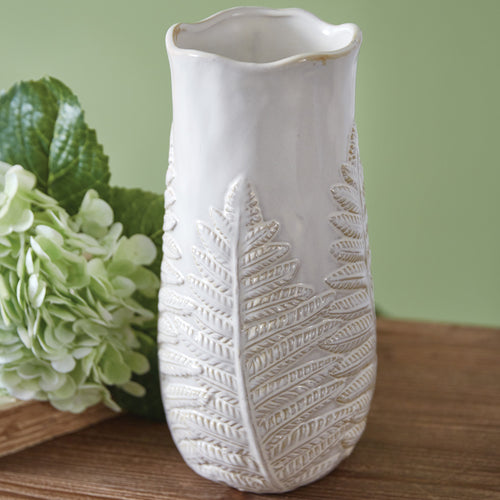 Stoneware Fern Leaf Vase