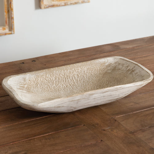 Whitewash Centerpiece Display Bowl