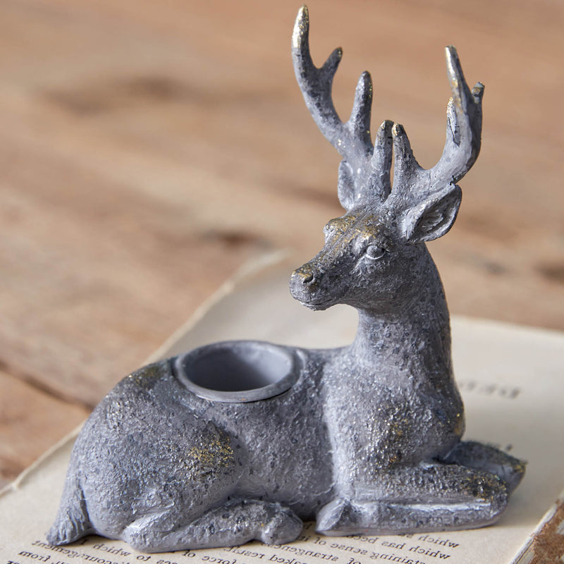 Kneeling Deer Taper Candle Holder