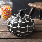 Spiderweb Pumpkin Porcelain Sculpture