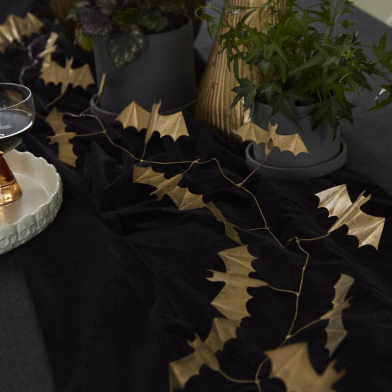 Winged Bat Gold Garland Set of 2