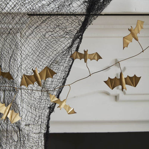 Winged Bat Gold Garland Set of 2