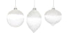 White Beaded Glass Ornament Set of 6