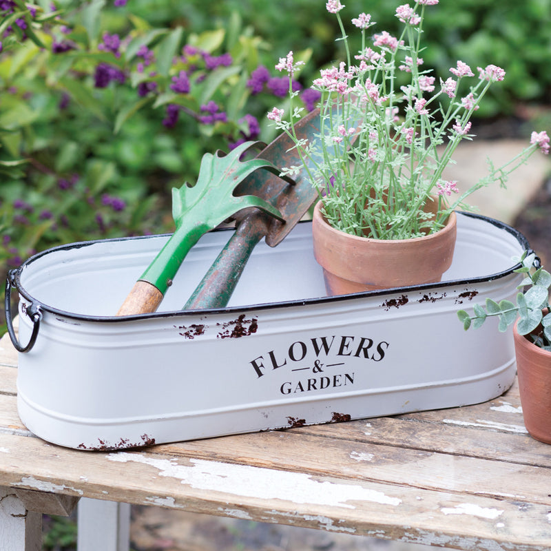 Flowers and Garden Long White Bin