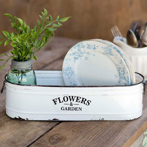 Flowers and Garden Long White Bin