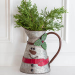 Snowman Tall Metal Pitcher