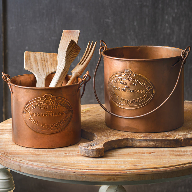 Copper Bucket Set of 2