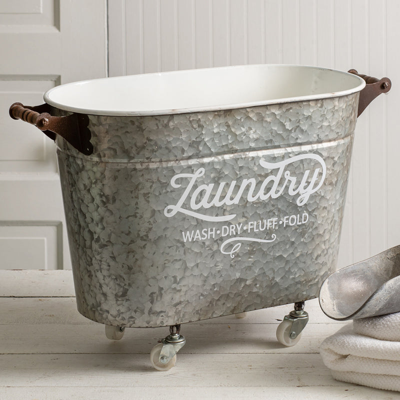 Rolling Oval Laundry Basket