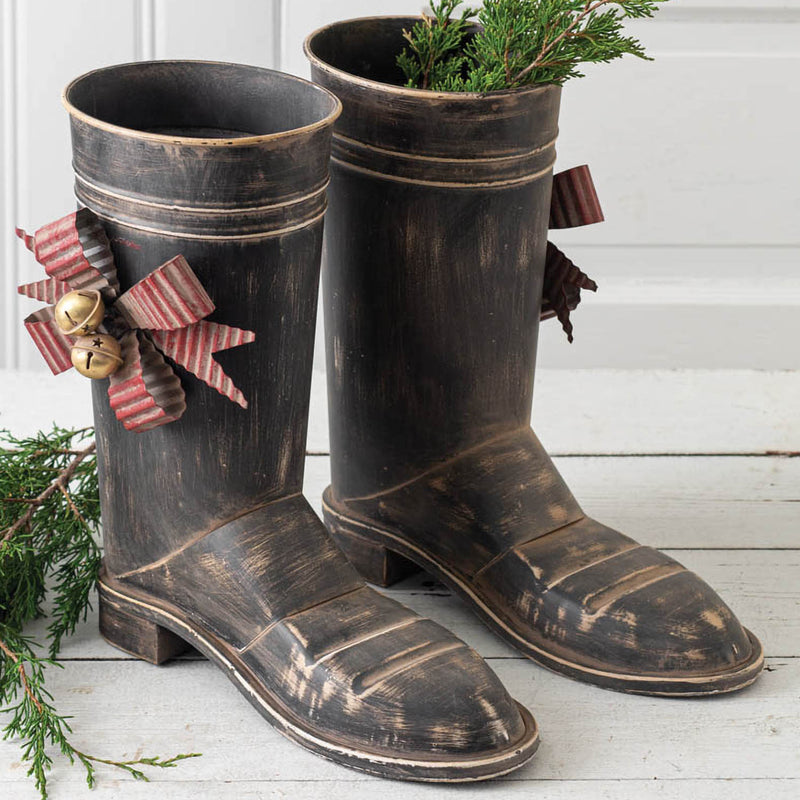 Santa Boots Planter Set of 2