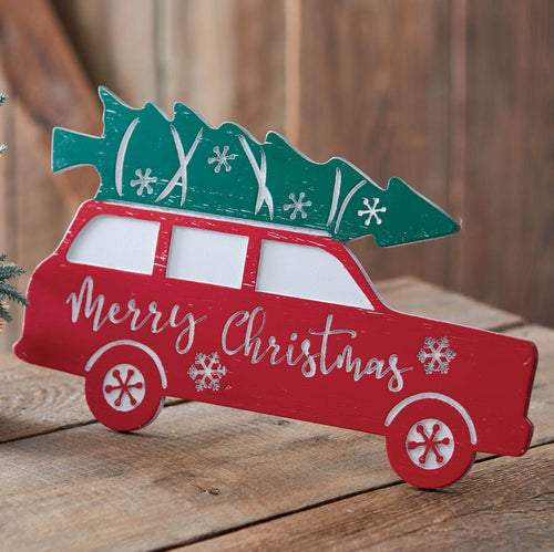 Christmas Station Wagon Tabletop Decor