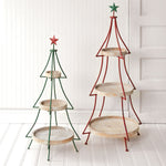 Tiered Christmas Tree Display Set of 2