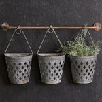 Half Round Open Weave Metal Wall Bucket