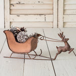 Rustic Tabletop Reindeer and Sleigh Decor