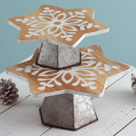 Snowflake Dessert Stand Set of 2