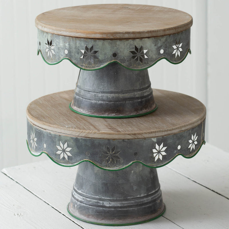 Christmas Dessert Stand Set of 2