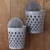 Open Weave Wall Hanging Bucket Set of 2