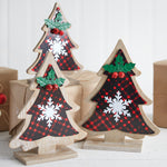 Buffalo Plaid Tabletop Tree Decor Set of 3