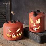 Carved Pumpkin Fuel Can Luminary